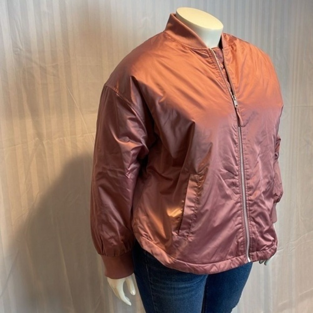 A new day Dusty Pink Relaxed rib knit collar Bomber Jacket Size XXL
